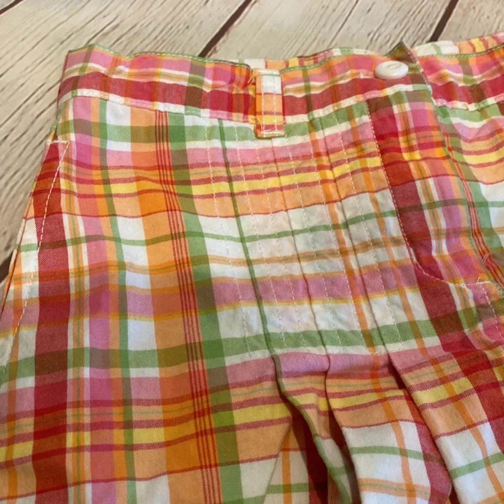 Gymboree Sherbert Madras Plaid Button/Zip Skort